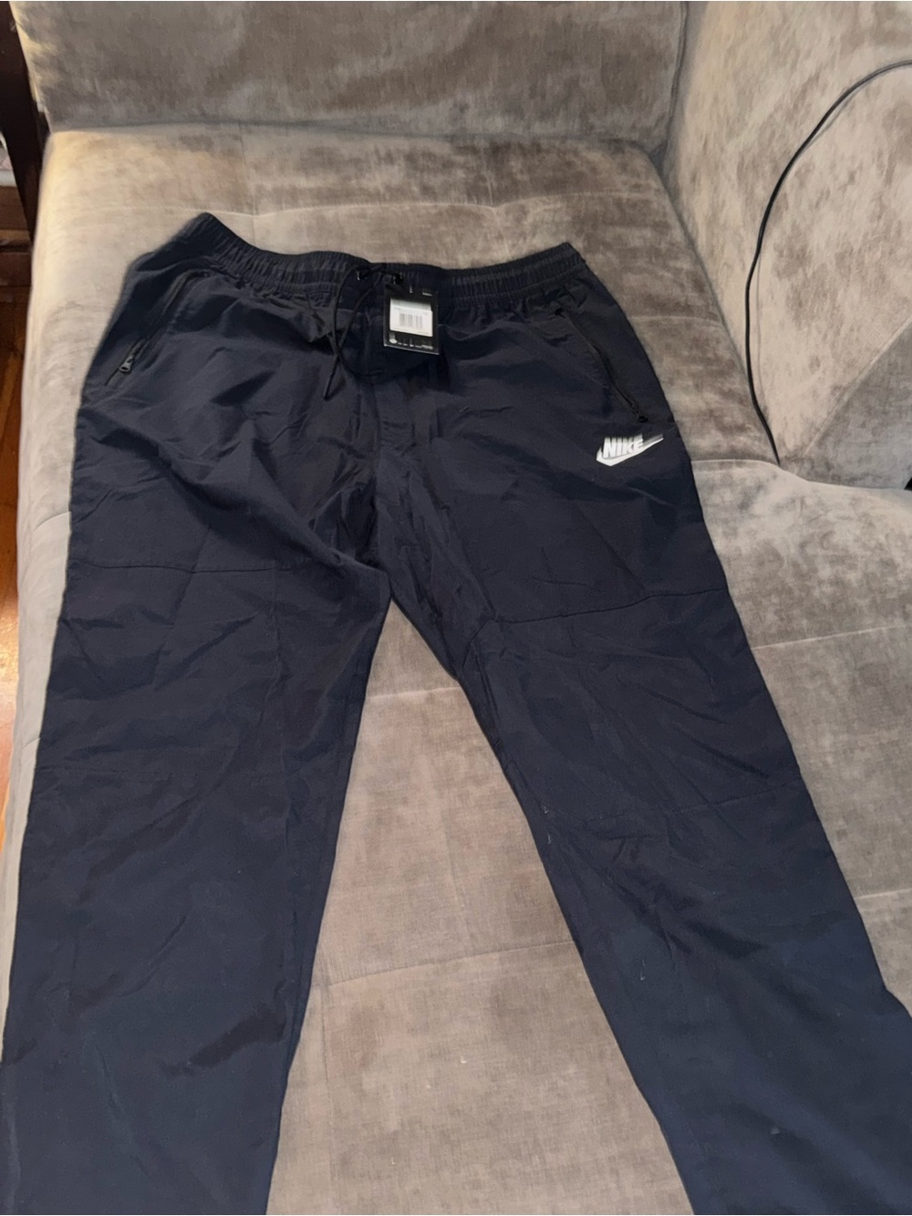 Nike Men's Navy/Black Athletic Joggers with White Logo